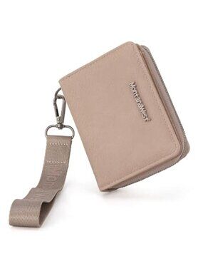 Womens RFID Wallet Wristlet Small Faux Leather Card Holder Zip Coin Purse
